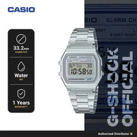 Casio Vintage A158WEA-7DF Jam Tangan Digital Pria Original Stainless Steel Silver