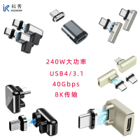 2025USB4 Full-Function Type-C Magnetic Adapter 90-Degree Elbow Thunderbolt 40GB/8K Transmission Comp