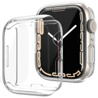Cover For Apple Watch Case 45mm 41mm 44mm 40mm 38mm 42mm TPU HD Screen Protector bumper accessories iWatch series 8 7 SE 6 5 4 3
