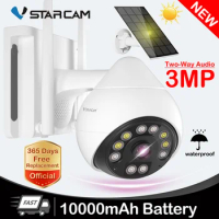 New Vstarcam Wireless Rechargeable Camera 3MP Outdoor Solar Security IP Cam Wifi Battery Camera Powered Support Solar Panel CB69