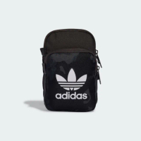 【adidas 愛迪達】側背包 斜背包 小包 運動包 三葉草 CAMO FEST BAG 黑 IT7552