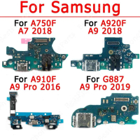 บอร์ดชาร์จเดิมสำหรับ Samsung Galaxy A7 A9 Pro 2016 2018 2019 A750 A910 A920 G887 พอร์ตชาร์จ ริบบิ้น 