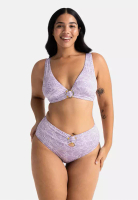 DORINA CETRELLA Wireless Bikini Top Deep V Bra & High Waist Brief Panty Swim Suit Set比基尼泳衣高腰泳褲泳裝套裝