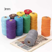 Ready stock 2.5mm Colorful Macaroon cotton cord Braided Crafts Handwork DIY suitable for macrame and crochet