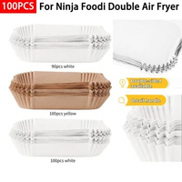 100PC Air Fryer Disposable Paper Liner Non-Stick For Ninja Foodi Double Air Fryer Paper Oil-proof Micro-wave Baking Paper Filter