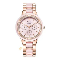 Jam Tangan Wanita Alexandre Christie Multifunction AC 2299 BF BRGPN Ladies Pink Dial Dual Tone St St