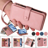 Flip Leather Phone Case For ViVo Y16 Y35 Y15S Y55S Y76 Y21 Y33S Y12S Y11s Y20 Y20S Y20i Y20G Zipper Wallet Card Slot Bag Cover
