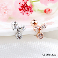 GIUMKA鋼針鎖珠耳環栓扣式精緻小耳釘愛心花朵精鍍正白K多款任選單個價格MF22024