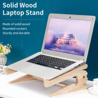 Wooden Laptop Stand for Desk Bamboo Laptop Riser Universal Computer Stand Ergonomic Laptop Holder Laptop Cooling Stand