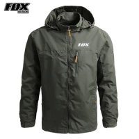FOXRIDE RACING 2023 Men Hooded Raincoat Windproof Waterproof Skin Tactical Jacket Sports Hiking Windbreaker Bike Clothes MTB Kit