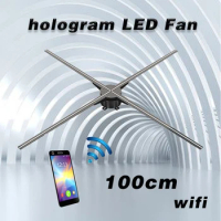 Bigger 100CM 3D hologram advertising light wifi bluetooth holographic fan hologram LED Fan hologram display logo product display