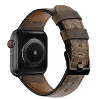 Leather strap For Apple watch band 44mm 40mm 42mm 38mm Retro Cow watchband for iWatch bracelet Apple watch serie 5 4 3 se 6 7
