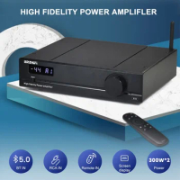 BRZHIFI APTX Bluetooth 5.0 Power Amplifier 2.0 Amplificador TPA3255 300Wx2 Digital Sound Amplifier USB RCA DAC Amp Home Theater