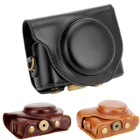 Full body Precise Fit PU leather digital camera case bag cover with shoulder strap for SONY Cyber Shot HX90V HX90 HX99
