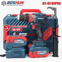 khoan 160nm boshun chính hãng có kèm chức năng anti kickback bộ 2 pin 15cell
