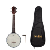 Banjolele 23 Inch Concert Size 4 Strings Banjo Ukulele Set w/Gig Bag Tuner 18 Frets Sunset Color Satin Vintage Banjouke