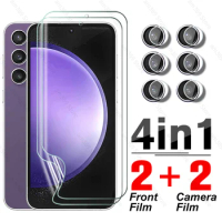 4-in-1 HD Hydrogel Film For Samsung Galaxy S23 FE Camera Lens Glass Samung S23FE S 23 F E SamsungS23FE 5G 2023 Screen Protector