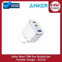 Anker Nano 70W Gan Double-Gan Portable Charger Fordable Fast Charging White - A121A