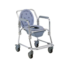 Toilet commode bedpan chair Adult Armrest Wheelchair With Commode Aluminum Light Weight Commode Wheelchair