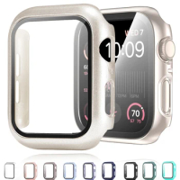 Glass+Cover For Apple Watch Case 45mm 41mm 44mm 40mm 42mm 38mm Bumper Tempered Case Screen Protector Iwatch Serie 8 7 6 SE 5 4 3