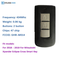 2 Button Smart Remote Car Key For 2017 - 2019 Mitsubishi Xpander Eclipse Cross Key GHR-M013 GHR-M014 434MHz Unlock ID47Chip
