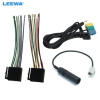 LEEWA 5set 2 in1 3.5MM + USB Plug Audio Adapter Cable Kia Aux Cable CD Player to MP3 For Hyundai PA710S/KIA Soul Radio/CD/MP3