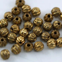 100 Raw Brass Spacer Pumpkin Beads , Findings (3 mm) brs 500