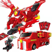 2022 New Turning Mecard Mega Dragon Teryx Transformation Truck Robot Cartoon Anime Car Model Toy Battle Arena Vehicle + 3 card
