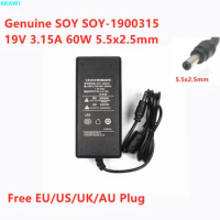Genuine SOY SOY-1900315 19V 3.15A 60W 5.5x2.5mm AC Switching Adapter For HKC AOC Monitor Power Supply Charger