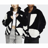 Adidas Fur Jacket Tr [HR3483] 男女 運動外套 立領 休閒 質感 柔軟 國際版 黑白