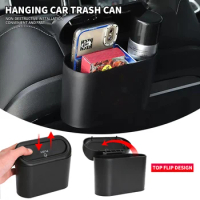 Hanging Car Trash Can ABS Square Pressing Trash Bin Auto Interior for SAAB 9-3 9-5 93 9-7 600 99 9-X 97X Car Accessories