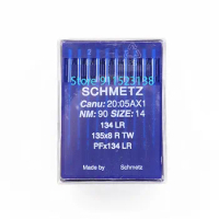 100 Pcs Genuine Germany Schmetz Needle Canu: 20:05 AX1 Nm: 90 Size: 14 134 LR 135x8 R TW PFx134 LR For Industrial Sewing Machine
