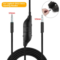 3.5mm to 3.5mm Headphone Cord for G633 G933 G935 G635 Headset Cable Volume Control Corrosion resistant Plug 200cm