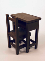 Mini 現貨 小學課桌椅單人組上色版 1:12 套件
