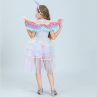 女童小馬寶莉表演出服生日聚會獨角獸彩虹帶翅膀連衣裙公主裙