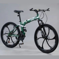 Portable folding bicycle,Mountain bike,26inch,21/24/27/30speed,Double disc brake,High carbon steel frame,aldult Men WomenStudent
