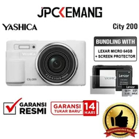 JPC KEMANG Yashica City 200 Compact Digital Camera Pocket Kamera GARANSI RESMI + 64GB+Screen White