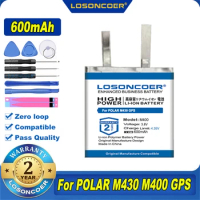 100% Original LOSONCOER 600mAh Battery For POLAR M430 M400 M430GPS GPS Sports Watch Batteries