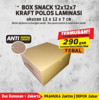 SNACK BOX 12X12X7 KRAFT POLOS LAMINASI ( ISI 10 PCS )
