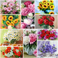 Flowers Vase Scenery Paint By Number 20x30 DIY Crafts Supplies For Adults Decoration Home Personalized Gift Ideas Wholesale HOT
