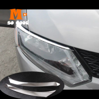 Eyebrow Cover Front Lamp Trim ABS Chrome 2014 2015 2016 For Nissan XTrail T32 Car Accessories X-Trail Rogue Head Light