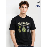 FQU Cannabis Strain Graphic T-shirt Bohemian Bold gifts for Men Fun Crew Neck Short Sleeve Tee