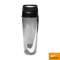 【NIKE 耐吉】旋蓋式水壺24OZ N000320702524透明黑(TRITAN材質 旋蓋式 有提把 寬口設計)