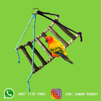 Mainan Jembatan Kayu Burung Lovebird Parkit Sun Conure