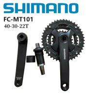Shimano ALIVIO FC-MT101 Mountain Bike Bicycle Crankset 3×9 Speed 170mm 40-30-22T With Shimano Square Hole 122.5 Bottom Bracket