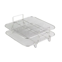7.87inch Square Air Fryers Rack Stackable Double Layer Stainless Steel Dehydrator