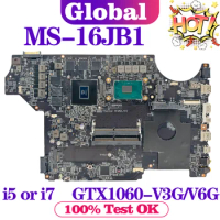 KEFU Mainboard For MSI MS-16JB1 MS-16JB GV62VR GE62 GP62M Laptop Motherboard I5 I7 6th/7th Gen GTX1060-V3G/V6G