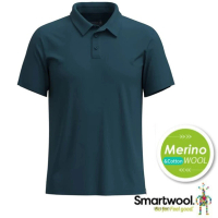 【SmartWool】男 輕量透氣短袖POLO衫.休閒運動上衣/溫度控制(SW002361-G74 暮光藍)