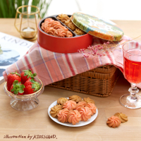 【喜憨兒】曲奇餅乾禮盒-粉紅派對|季節限定|草莓奶酥餅乾|鐵盒