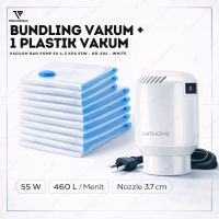 SET BUNDLING Plastik Vacuum Vakum Baju Vacuum Bag + NEW Pompa Angin listrik Travel Bag
